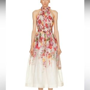 Zimmermann Wonderland Floral Halter Dress - in Elka